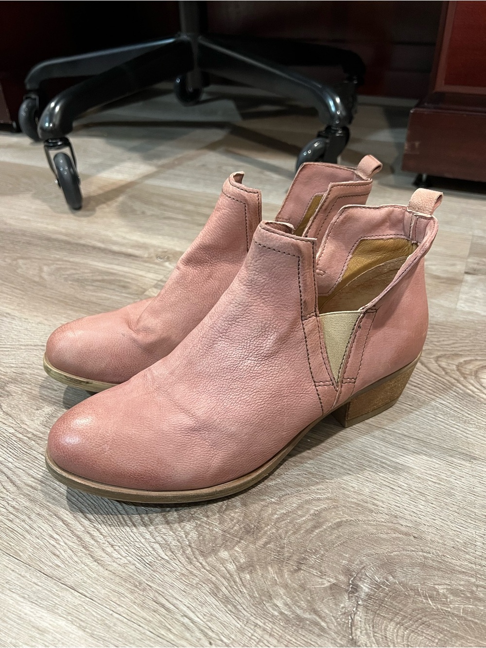 Miz Mooz Blush Pink Leather Chelsea Ankle Booties